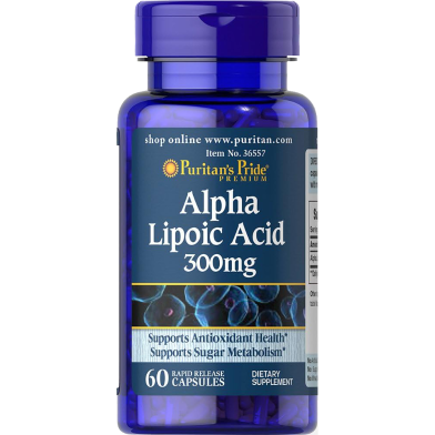 Puritan’s Pride Alpha Lipoic Acid Supports Antioxidant Health 300 mg 60 Capsules image