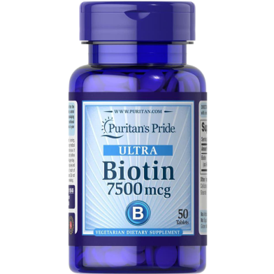 Puritan’s Pride Biotin 7500 mcg – 50 Capsules image