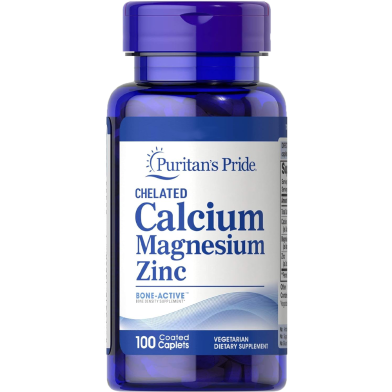 Puritan’s Pride Chelated Calcium Magnesium Zinc 100 Tablets image