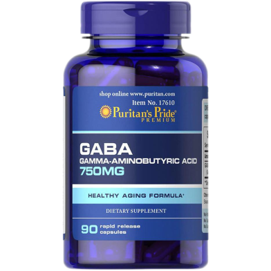 Puritans Pride GABA Gamma Aminobutyric Acid 750 Mg image