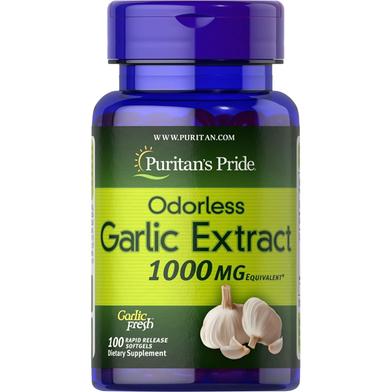 Puritan’s Pride Odorless Garlic 1000 mg – 100 Softgels image