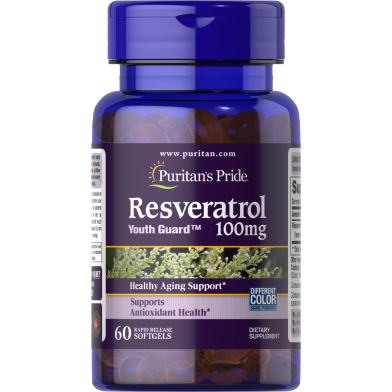 Puritan's Pride Resveratrol 100 mg 60 Softgels image