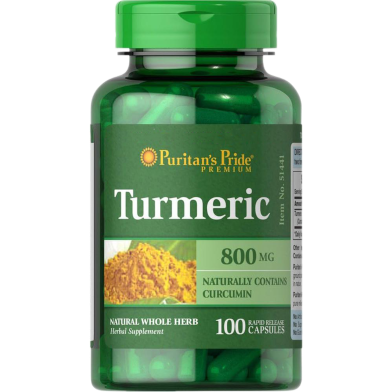 Puritan’s Pride Turmeric 800 mg - 100 Capsules -485540525 image