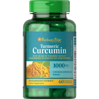 Puritan’s Pride Turmeric Curcumin 1000 mg 60 Capsules image