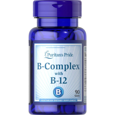 Puritan’s Pride Vitamin B-Complex and Vitamin B-12 90 Tablets image