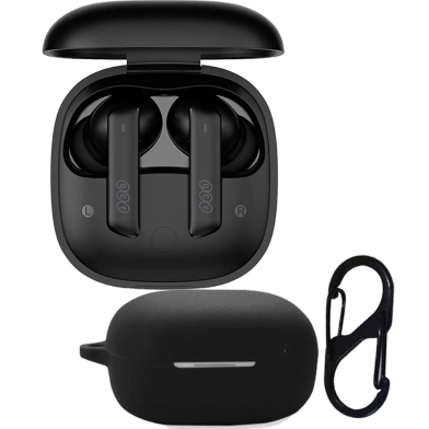 QCY HT05 Melobuds ANC True Wireless Earbuds - Black And Earbuds Silicone Cover Black image