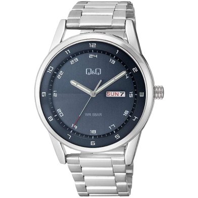 Q And Q Analog Day Date Wrist Watch For Men - Black image