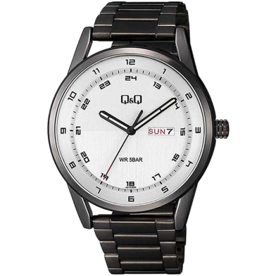 Q And Q Analog Day Date Wrist Watch For Men - Black image