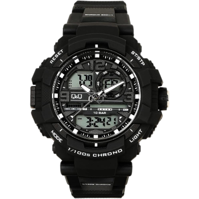 Q And Q Analog Digital Combination Sport Watch For Men - Black image