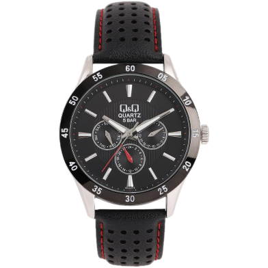 Q And Q Black Chronograph Wrist Watch For Men image