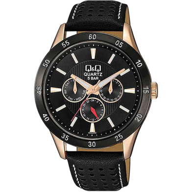 Q And Q Black Chronograph Wrist Watch For Men image