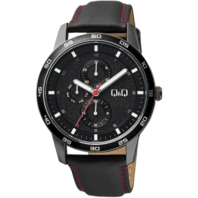 Q And Q Chronograph Wrist Watch For Men - Black image