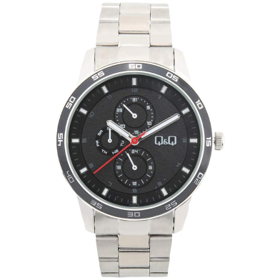 Q And Q Silver Chronograph Wrist Watch For Men image