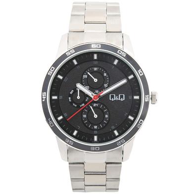 Q And Q Silver Chronograph Wrist Watch For Men image