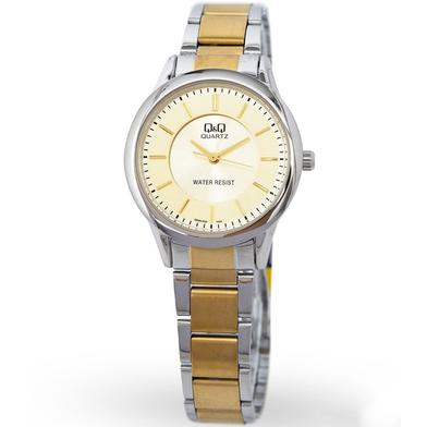 Q And Q Two Tone White Analog Dial Ladies Watch image