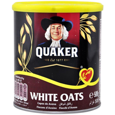 Quaker Quick Cooking White Oats Tin 500gm image