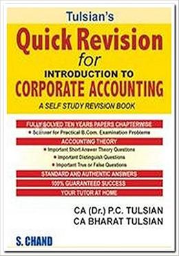 Quick Revision for Introduction to Corporate Accounting