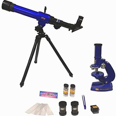 Quickdraw 2 in 1 Childrens 50mm Astronomical Telescope and Microscope Junior Science Set C2110 image
