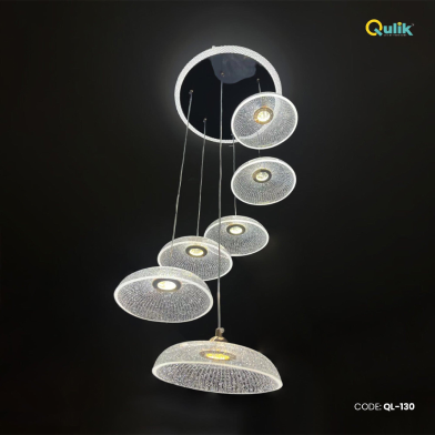 Qulik Modern Capping Cascading Chandelier With Hanging Pendant Lights image