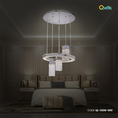 Qulik Modern Chandelier Decorative Hanging LED Ceiling Light image