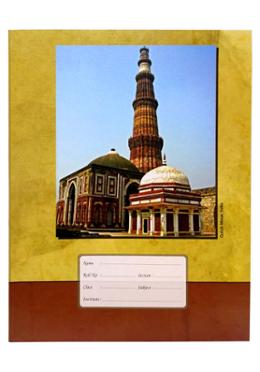 Qutub Minar Design Floral Binding Khata (Margin) - 200 Pages image