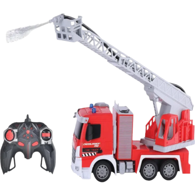 RC 2:4 Fire Truck, Remote Controlled, Light Effects, Water Spray, Electronic Rotating Ladder, Rechargeable Fire Truck image