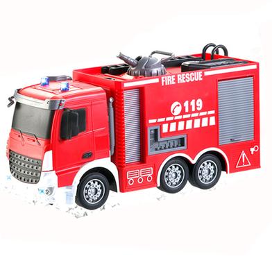 RC Fire Truck Rechargeable 2.4GHz Water Spray 7 Channel Remote Control Fire Rescue Toy Truck for Kids image