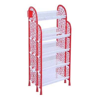 RFL Premium Kitchen Rack 5 Step - Red And White image