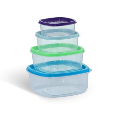 4pcs/set Rainbow-colored Food Storage Container With Lid, Large