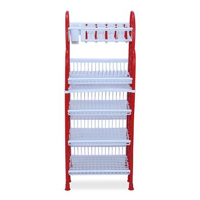 RFL Standard Kitchen Rack 5 Step Red And White image