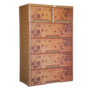 RFL Wardrobe Double 5D KD Deluxe Teak Wood Brown image