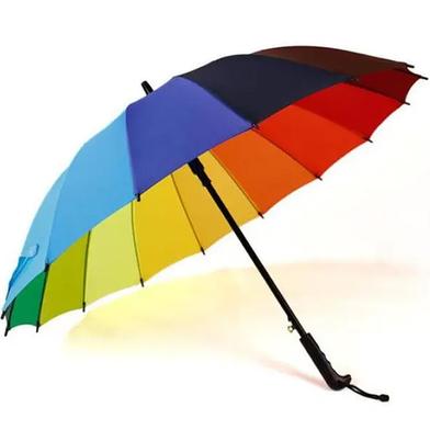 Rainbow Big Rain Colorful Long Umbrella image
