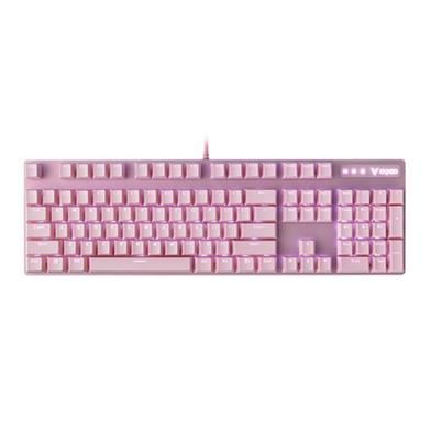 Rapoo V500PRO Pink Backlit Brown Switch Gaming Mechanical Keyboard-Pink image