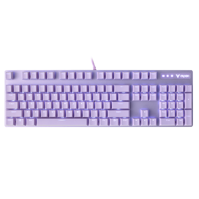 Rapoo V500pro Purple Backlit Mechanical Blue Switch Gaming Keyboard- Purple image