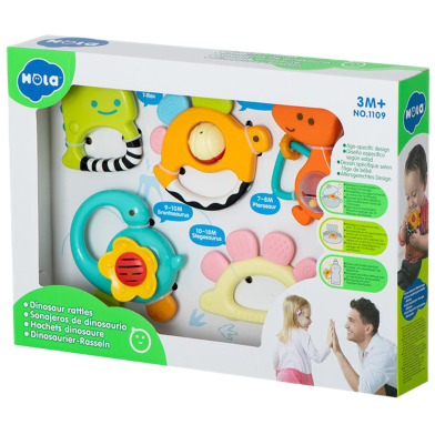 Rattle Hola Toys Rattle Dinosaurs- 5 Pcs In A Box image