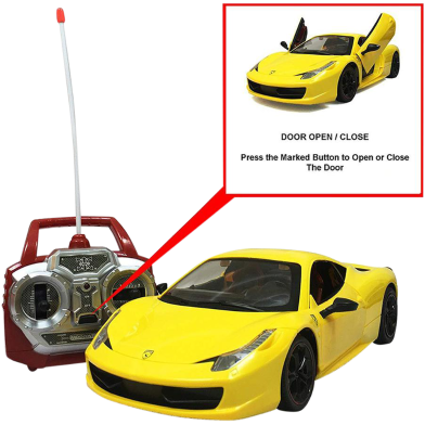 Rc Rechargeable Car Jack Royal 2.4Ghz Radio Control Ferrari 458 Super Car (Big Size) (Yellow) image