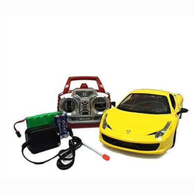 Rc Rechargeable Car Jack Royal 2.4Ghz Radio Control Ferrari 458 Super Car Big Size Yellow Non Brand Rokomari