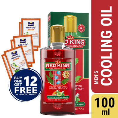Red King Men's Cooling Oil 100ml (FREE 12 pcs Anti Hair Fall Shampoo) image