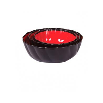Rfl Bakul Bowl 3 Pcs Set - Red And Black image