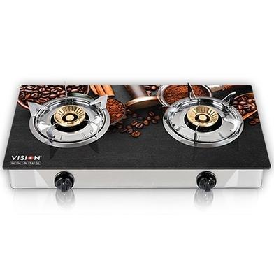 Vision Natural Gas Double Glass Body Gas Stove Chocolate 3d image