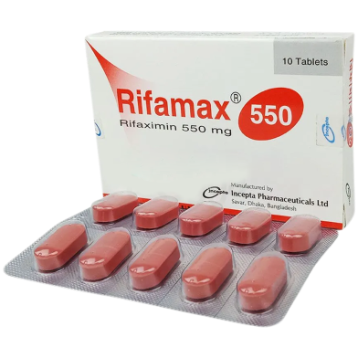 Rifamax 550 Mg Tablet 10's Strip image