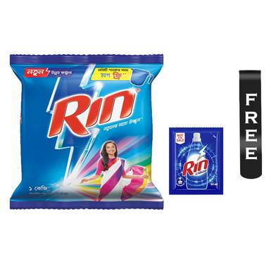 Rin Washing Powder Power Bright - 1 Kg With Mug and Rin Liquid - 35ml FREE image