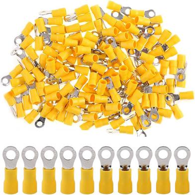 Ring Insulated Electrical Wire Crimp Terminals Connectors Copper Wire Lugs ( Multicolor, 100 pcs Pack) image