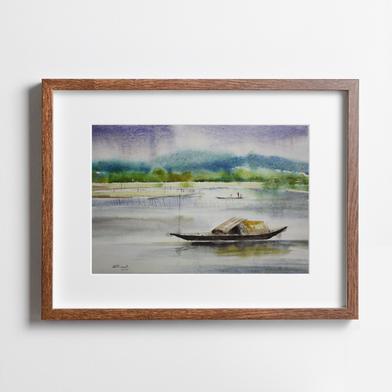 Riverscape Watercolor - (27X20)inches image
