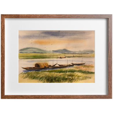 Riverscape Watercolor - (16x13)inches image
