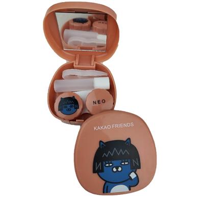 Kakao Friends Makeup Contact Lenses Case with Mirror, Applicator and Tweezer. Travel Kit Box Portable Design Eye Lenses Box Holder Container for All Kind Of Eye Contact Lens. image