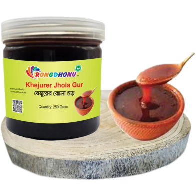 Rongdhonu Premium Quality Khejur Jhola Gur, Organic Khejurer Jhola Gur -250 gram image