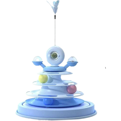 Rotating Windmill Pet Toy 4 Levels with Teasers Cat Feathers and Catnip image