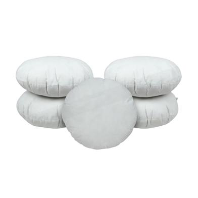 Round Fiber Cushion, Tissue Fabric, White 18x18 Inch Set of 5 image