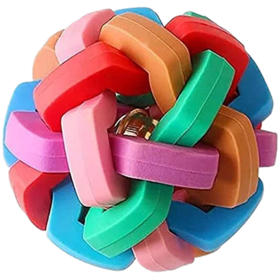 Rubber Dog Toy Ball by with Ring Bell Chew and Bite Dog Interactive Toys image